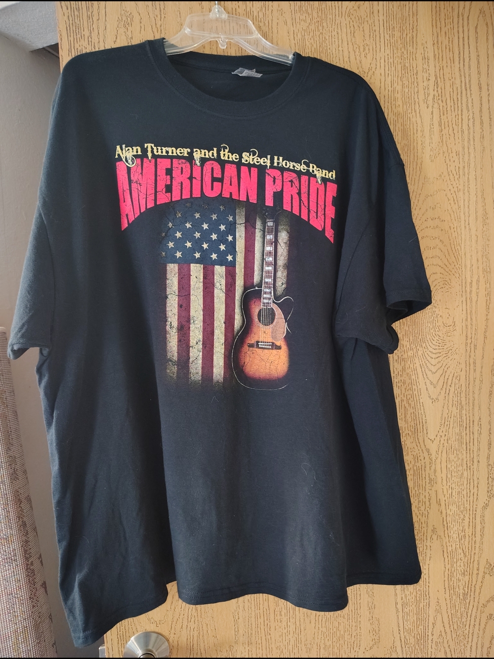 Gildan Black T-Shirt with Red and Yellow Print